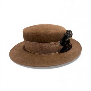 Louise Green Classic Fedora, Emblellished, Excellent Condition, Rarely Worn.
